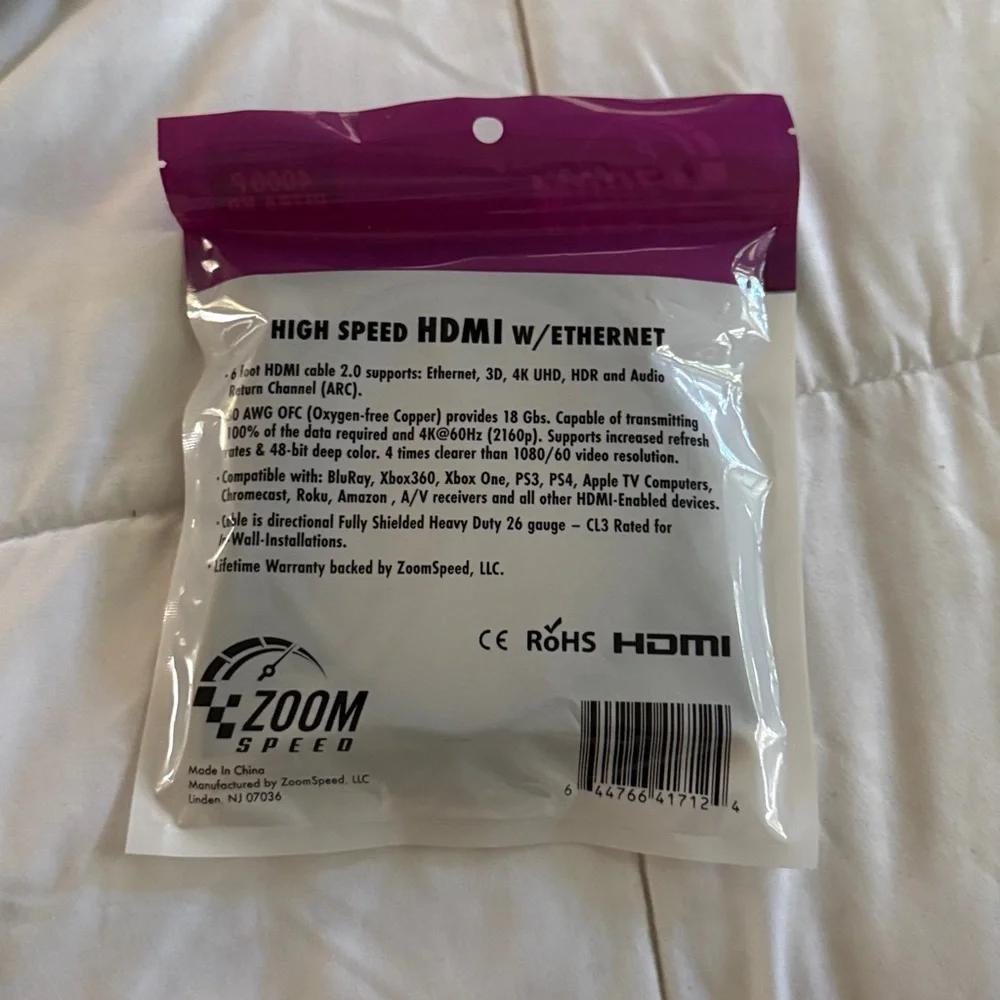 ZoomSpeed High Speed HDMI Cable with Ethernet